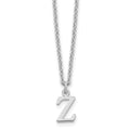 Sterling Silver Rhodium-plated Cutout Letter Z Initial Necklace