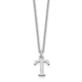 14KW Cutout Letter T Initial Necklace