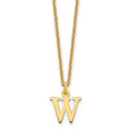 14KY Cutout Letter W Initial Necklace