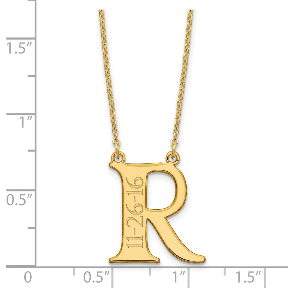 Sterling Silver/Gold-plated Initial and Date Necklace