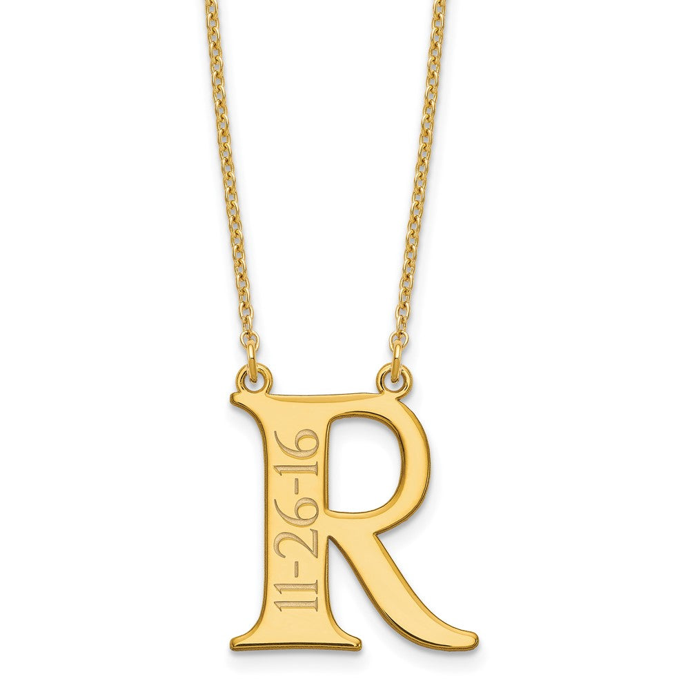 Sterling Silver/Gold-plated Initial and Date Necklace
