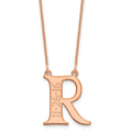 14k Rose Gold Initial and Date Necklace