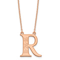 Sterling Silver/Rose-plated Initial and Date Necklace