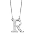 Sterling Silver/Rhodium-plated Initial and Date Necklace