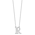 14k White Gold Initial and Date Necklace