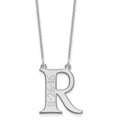 10k White Gold Initial and Date Necklace