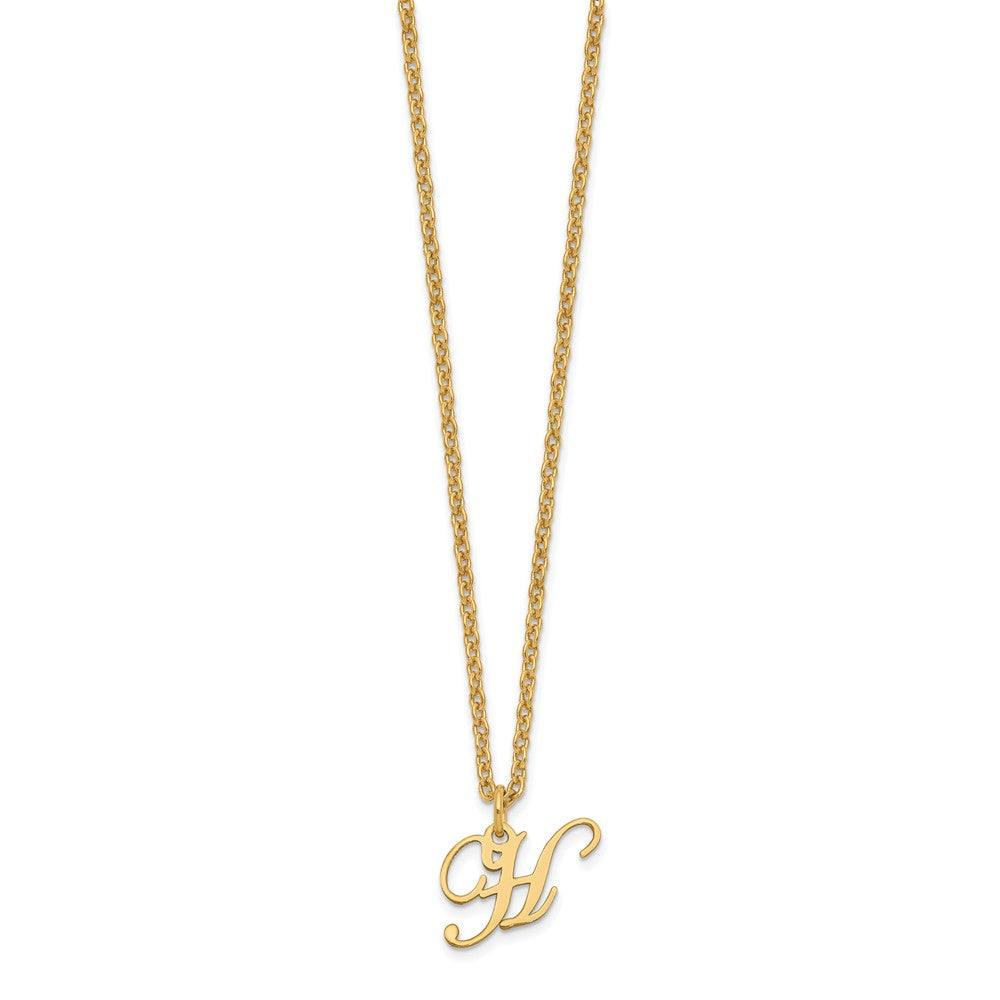 Sterling Silver Gold-plated Letter H Initial Necklace