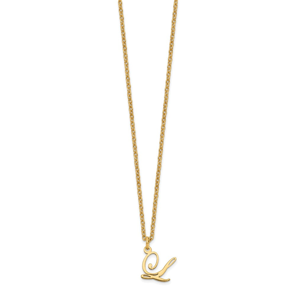 Sterling Silver Gold-plated Letter L Initial Necklace