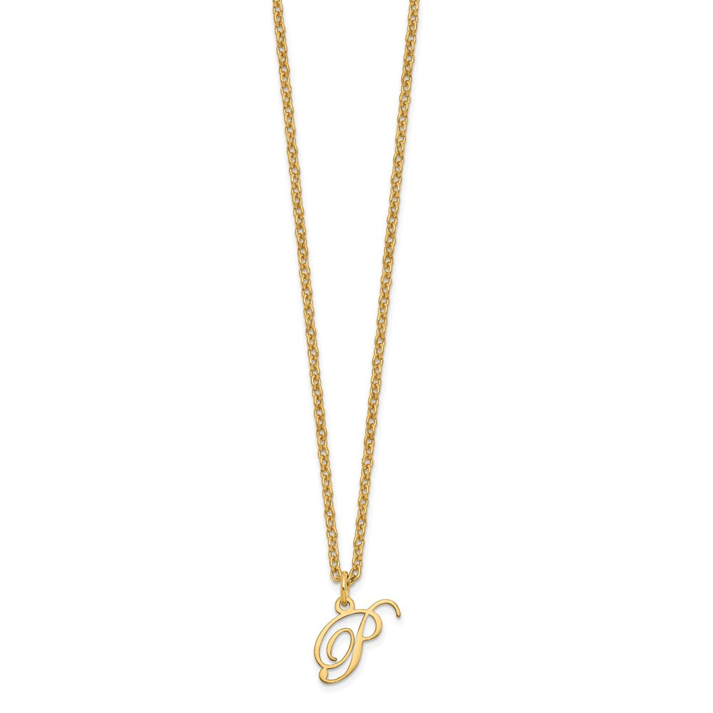 Sterling Silver Gold-plated Letter P Initial Necklace