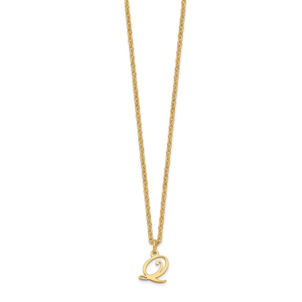 Sterling Silver Gold-plated Letter Q Initial Necklace