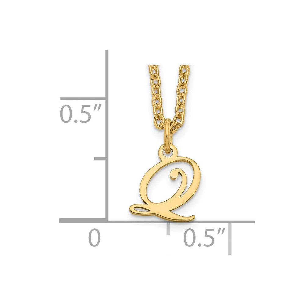 Sterling Silver Gold-plated Letter Q Initial Necklace