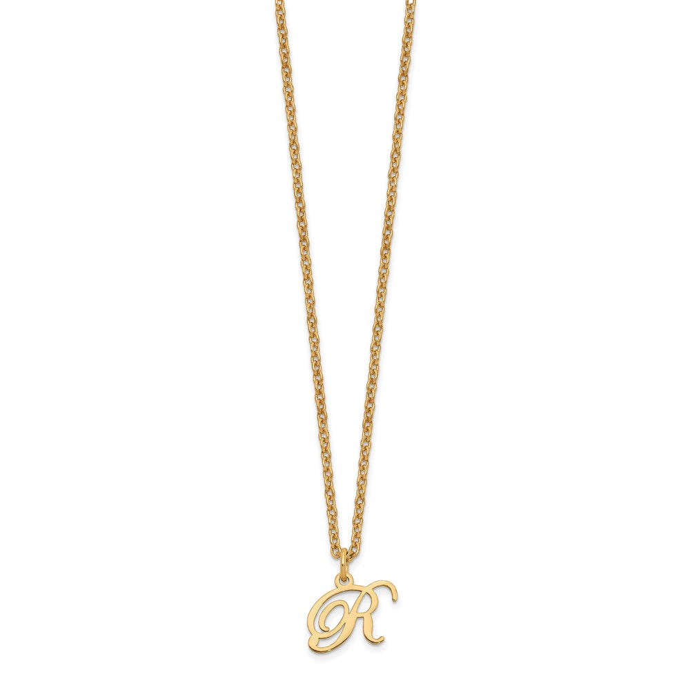 Sterling Silver Gold-plated Letter R Initial Necklace
