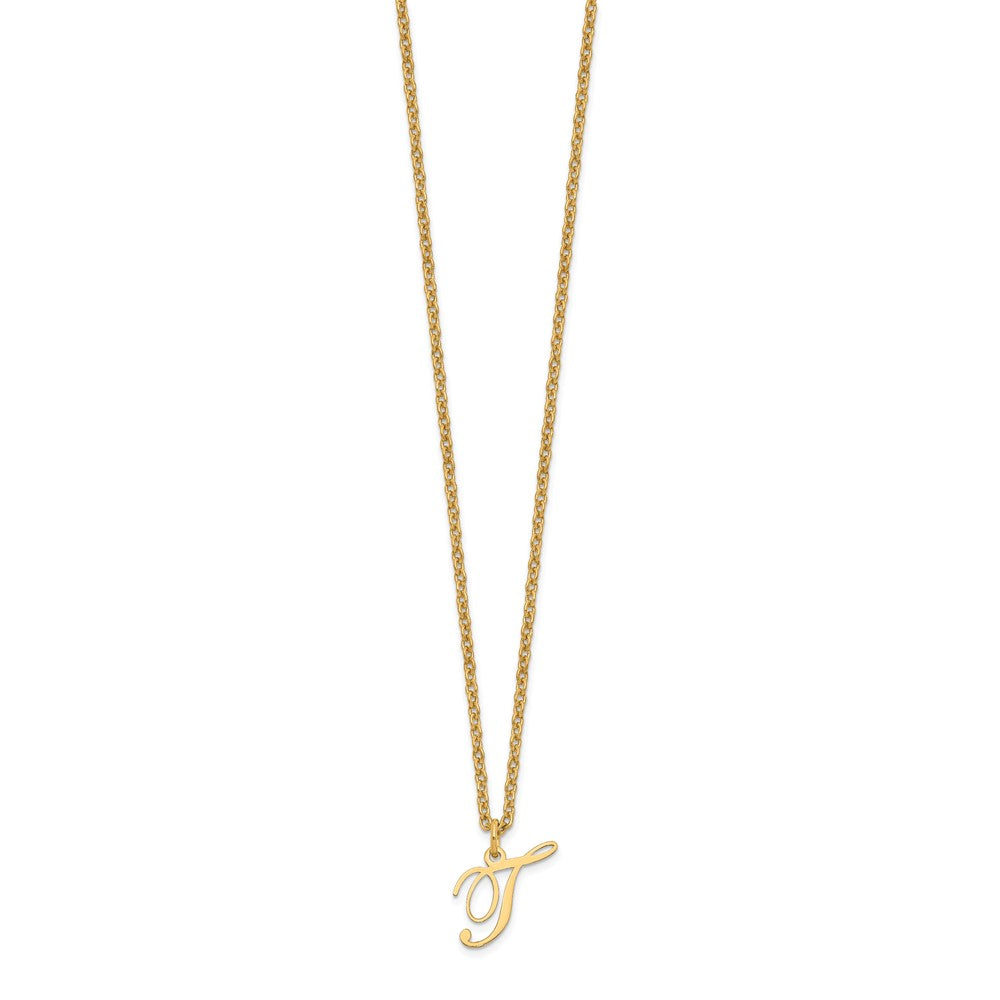 Sterling Silver Gold-plated Letter T Initial Necklace