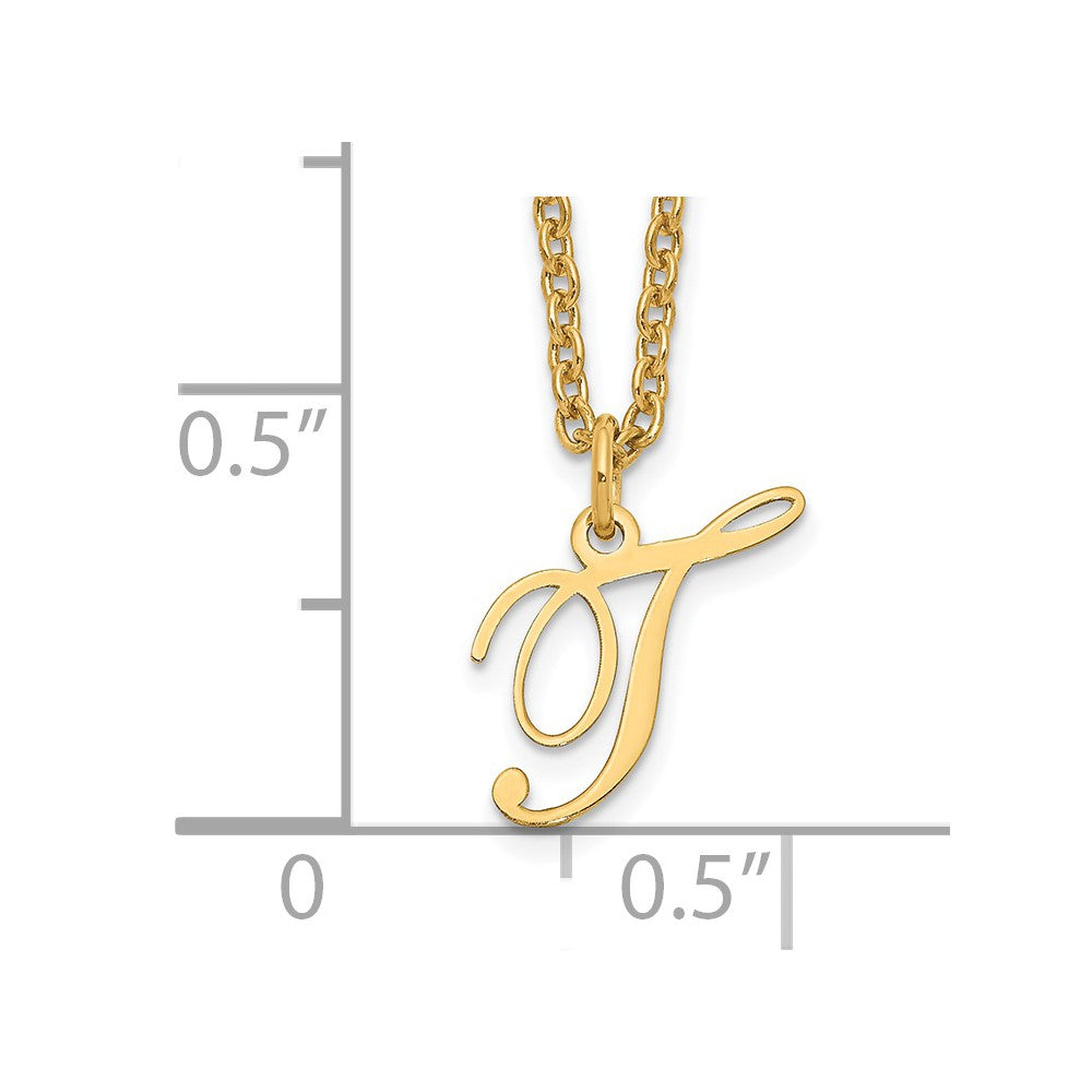 Sterling Silver Gold-plated Letter T Initial Necklace