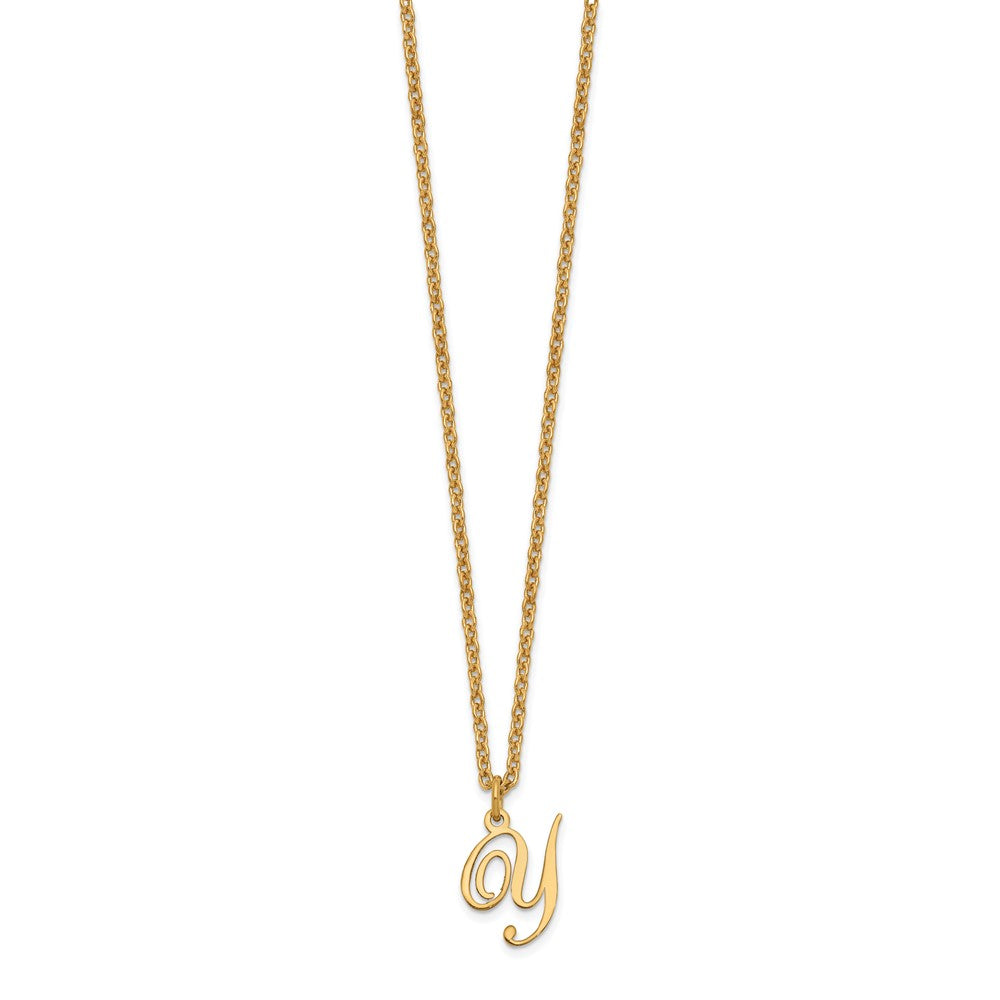Sterling Silver Gold-plated Letter Y Initial Necklace