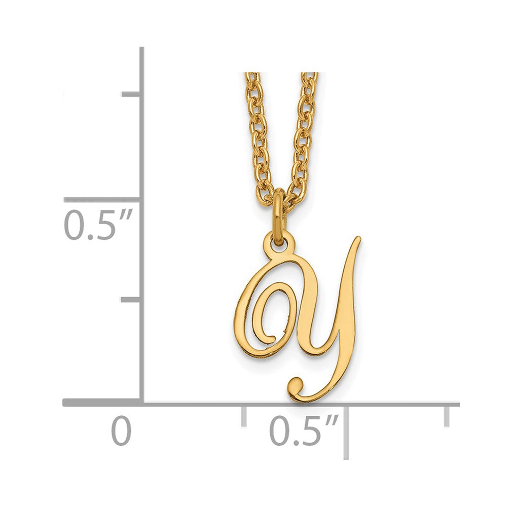 Sterling Silver Gold-plated Letter Y Initial Necklace
