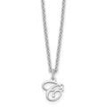 Sterling Silver Rhodium-plated Letter C Initial Necklace