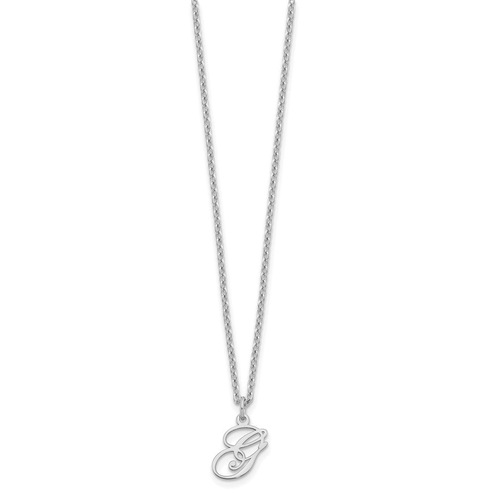 Sterling Silver Rhodium-plated Letter G Initial Necklace