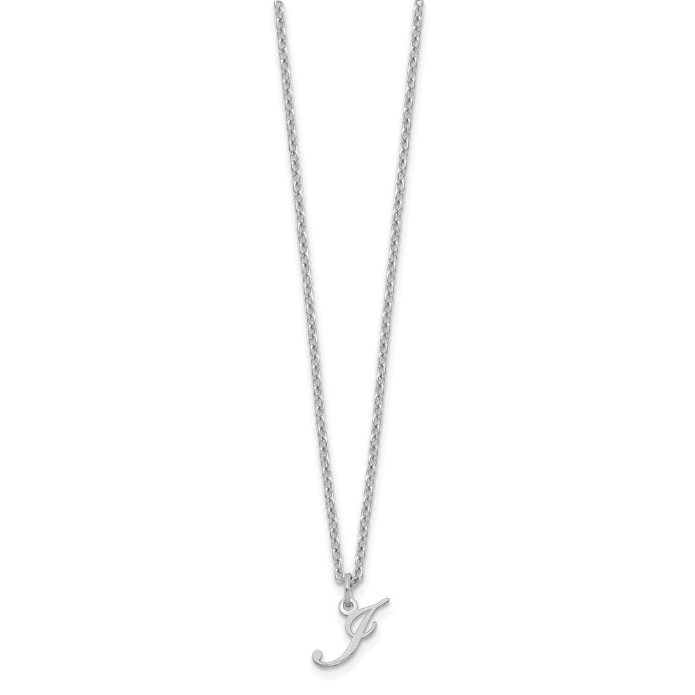 Sterling Silver Rhodium-plated Letter J Initial Necklace