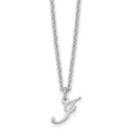 Sterling Silver Rhodium-plated Letter J Initial Necklace
