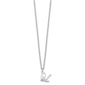 Sterling Silver Rhodium-plated Letter L Initial Necklace