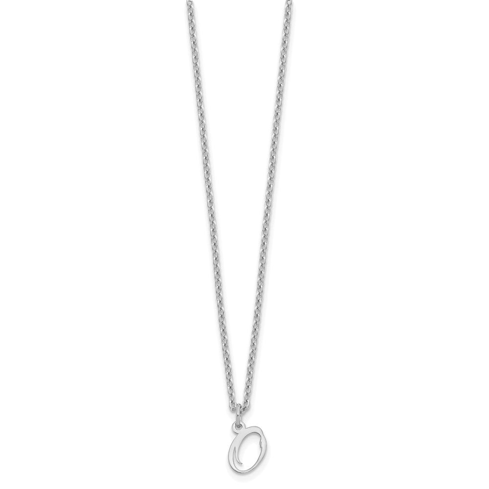 Sterling Silver Rhodium-plated Letter O Initial Necklace