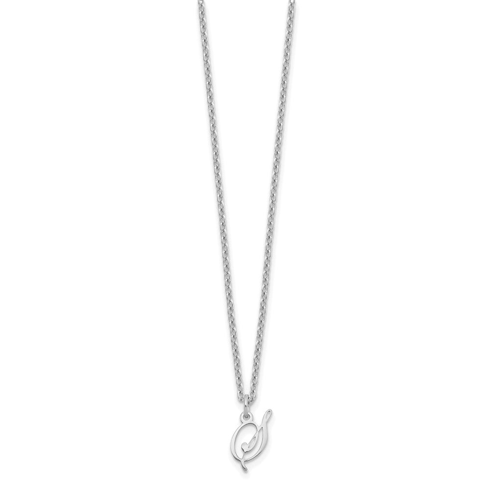 Sterling Silver Rhodium-plated Letter S Initial Necklace
