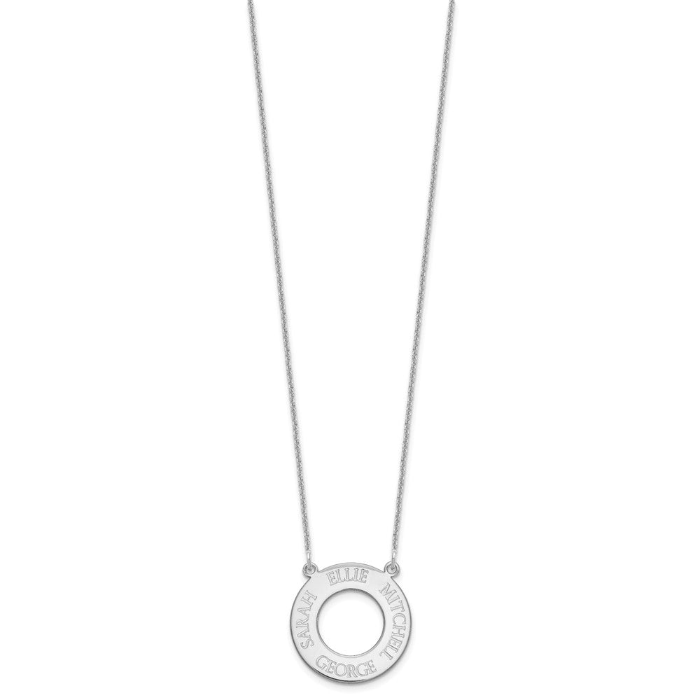 10k White Gold Circle with 4 Name Necklace
