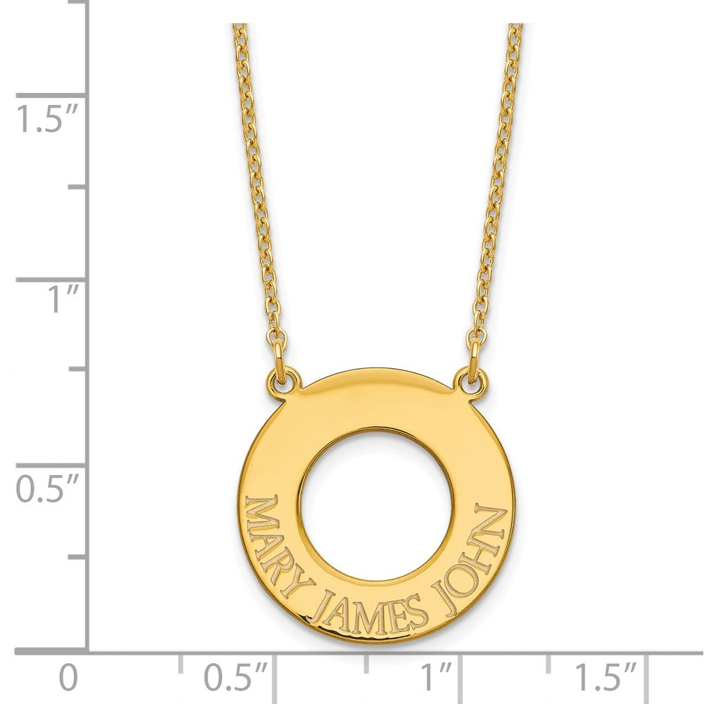 Sterling Silver/Gold-plated Circle with 3 Name Necklace