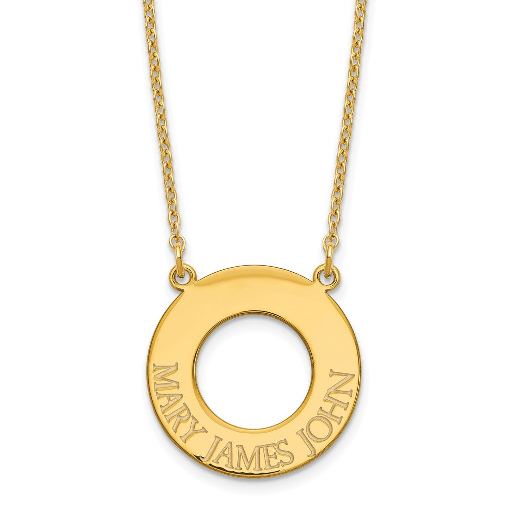 Sterling Silver/Gold-plated Circle with 3 Name Necklace