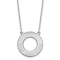 Sterling Silver/Rhodium-plated Circle with 3 Name Necklace
