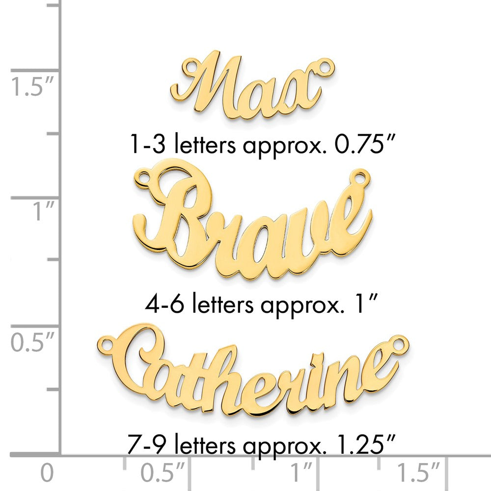 14k Yellow Gold Curved Name Plate