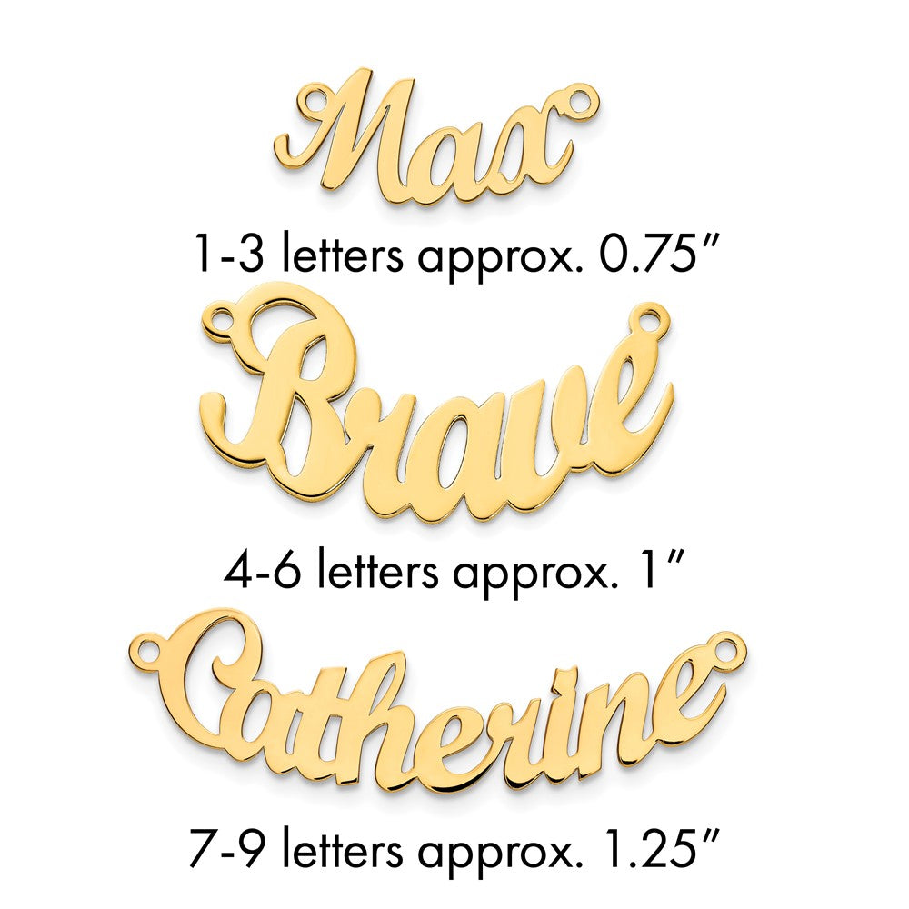 14k Yellow Gold Curved Name Plate