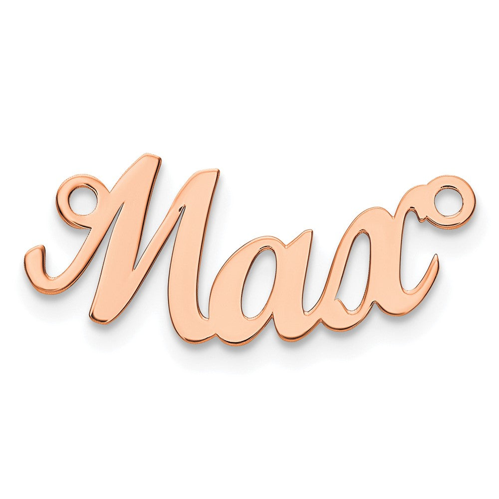 Sterling Silver/Rose-plated Curved Name Plate