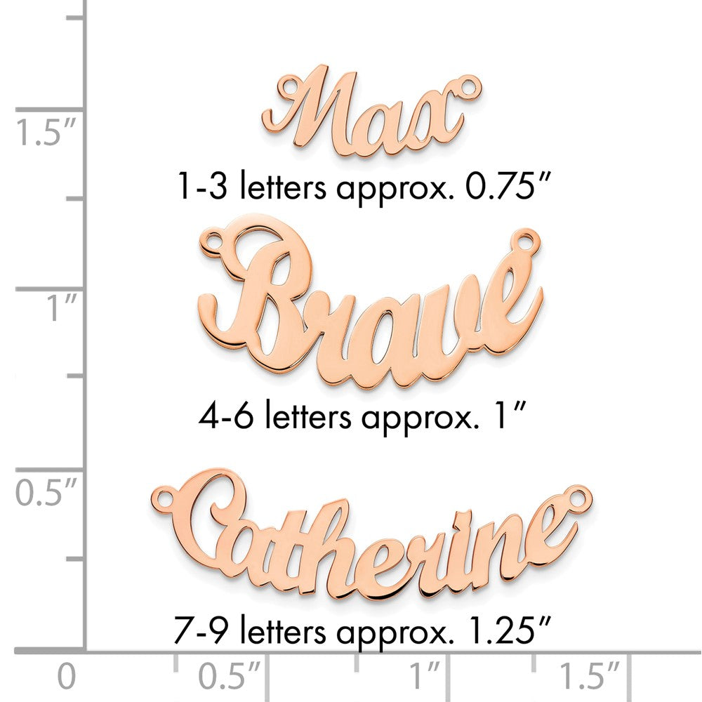 14k Rose Gold Curved Name Plate