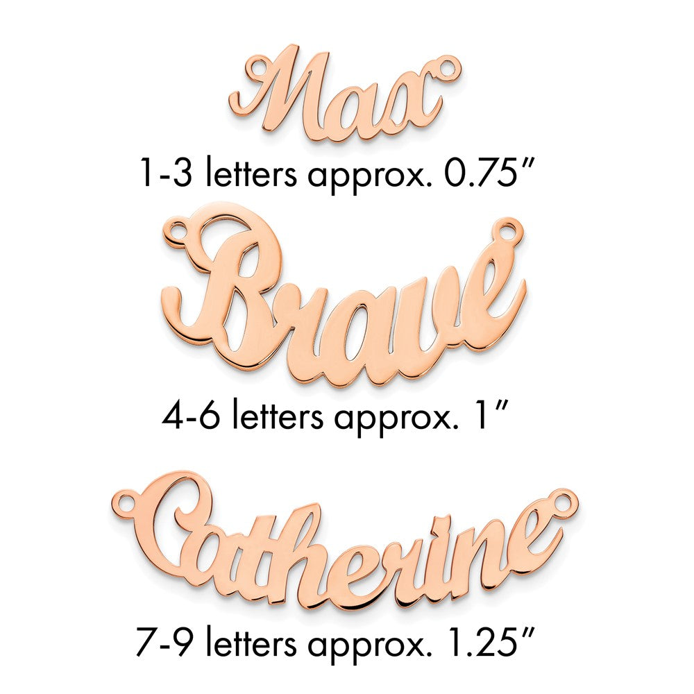 14k Rose Gold Curved Name Plate
