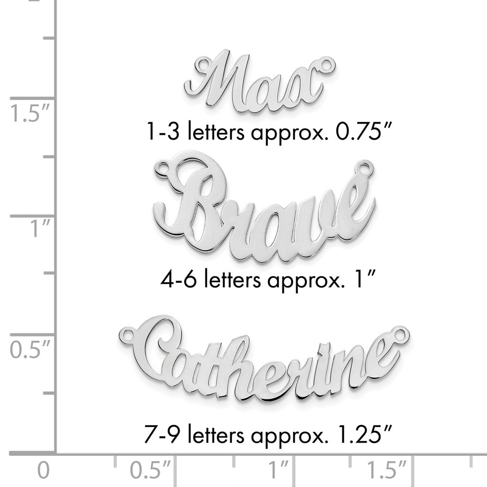 10k White Gold Curved Name Plate