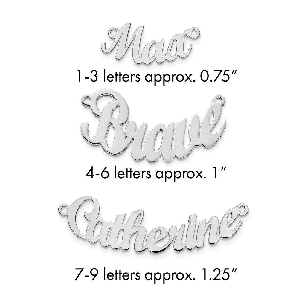 10k White Gold Curved Name Plate