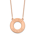 14k Rose Gold Circle with 2 Name Necklace