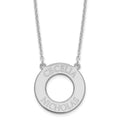 Sterling Silver/Rhodium-plated Circle with 2 Name Necklace
