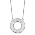 14k White Gold Circle with 2 Name Necklace