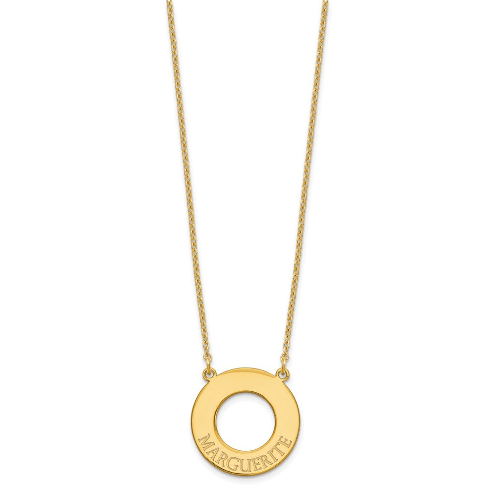 Sterling Silver/Gold-plated Circle with 1 Name Necklace