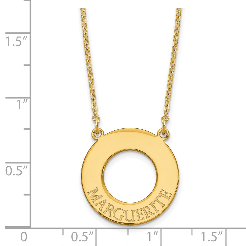 Sterling Silver/Gold-plated Circle with 1 Name Necklace