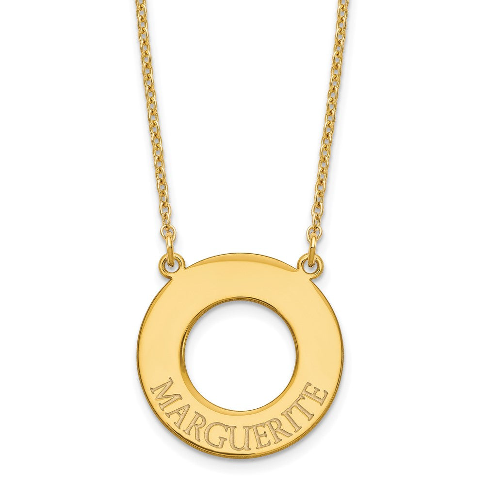Sterling Silver/Gold-plated Circle with 1 Name Necklace