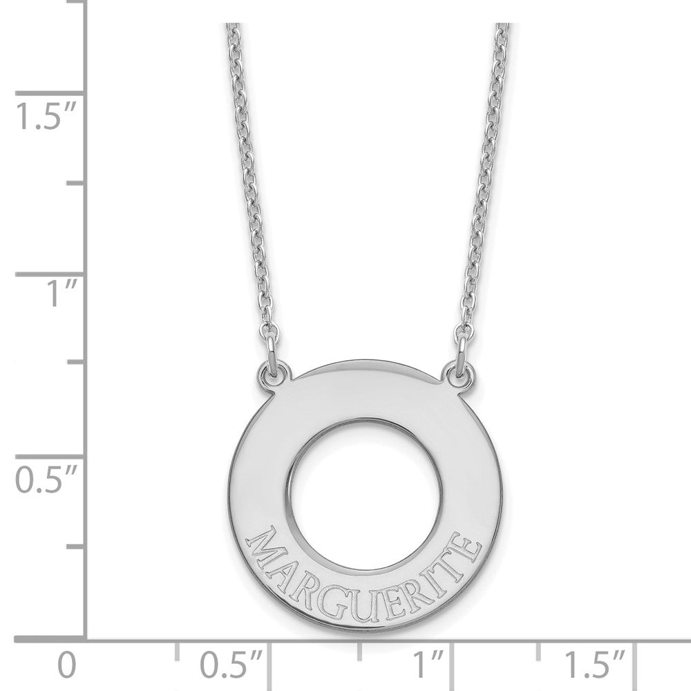 Sterling Silver/Rhodium-plated Circle with 1 Name Necklace