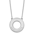 Sterling Silver/Rhodium-plated Circle with 1 Name Necklace