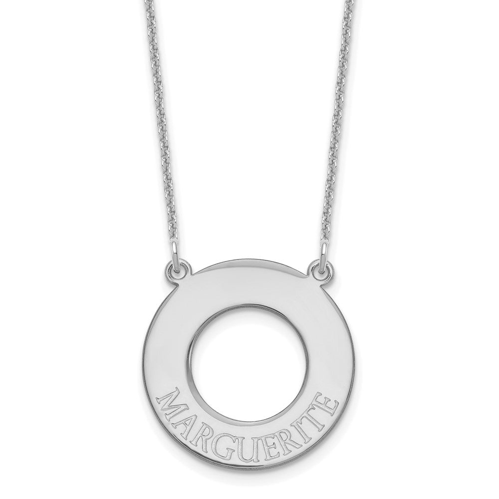 14k White Gold Circle with 1 Name Necklace