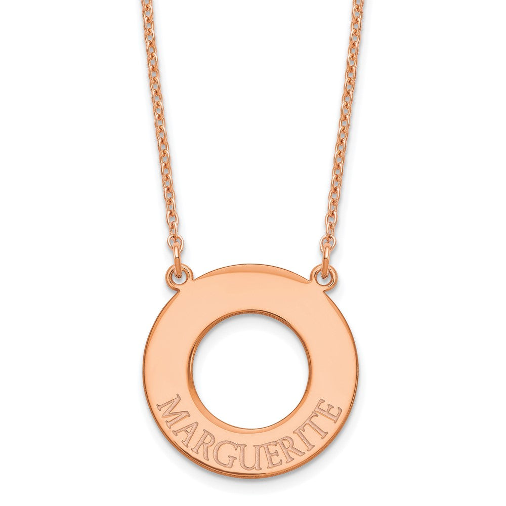 14k Rose Gold Circle with 1 Name Necklace