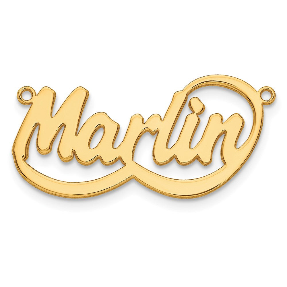 14k Yellow Gold Swoop Name Plate