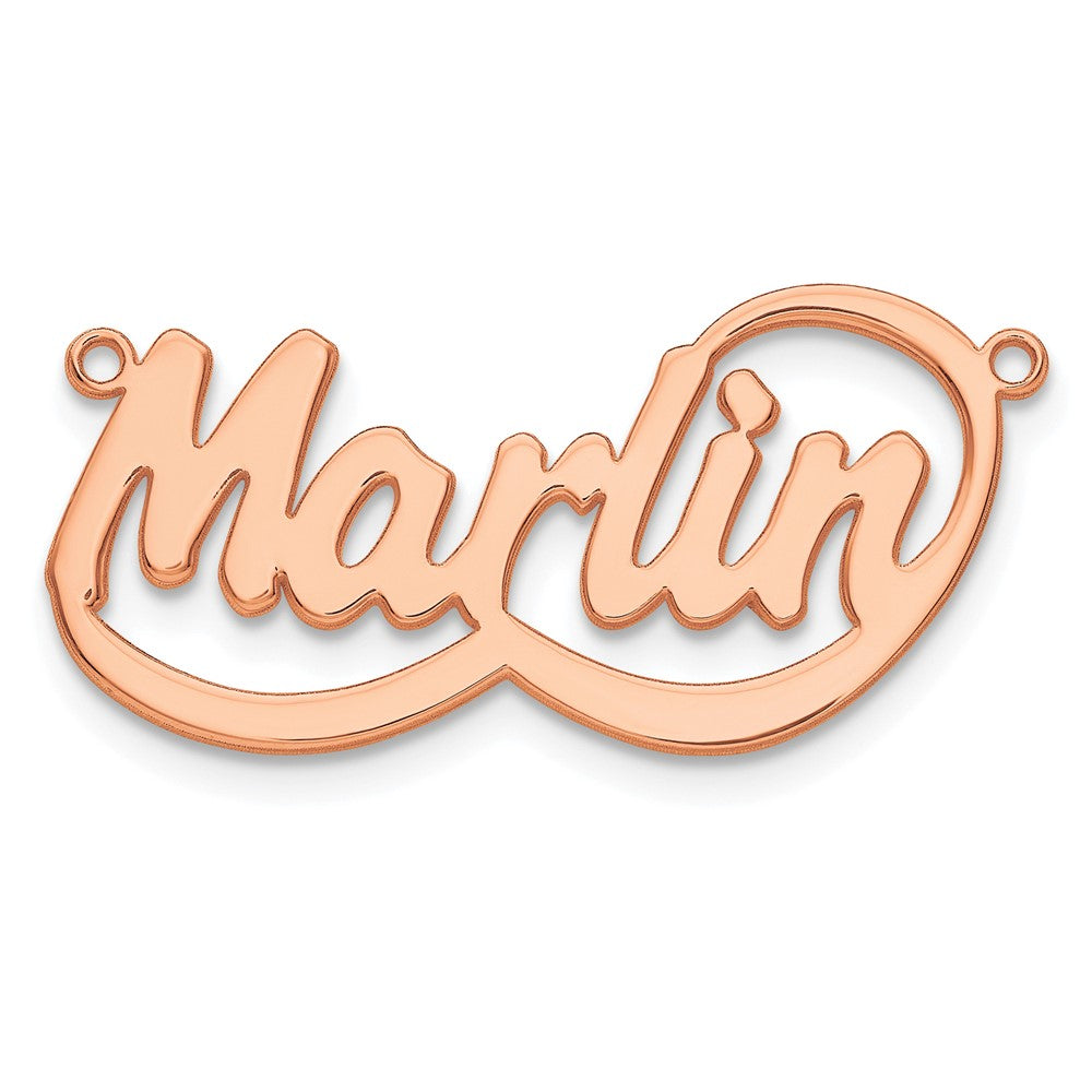 14k Rose Gold Swoop Name Plate